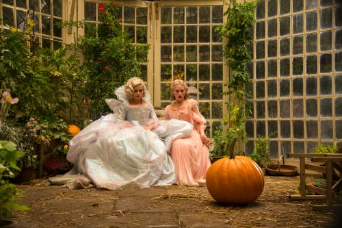 Helena Bonham Carter is the Fairy Godmother and Lily james is Cinderella in Disney's live-action feature inspired by the classic fairy tale, CINDERELLA, directed by Kenneth Branagh.