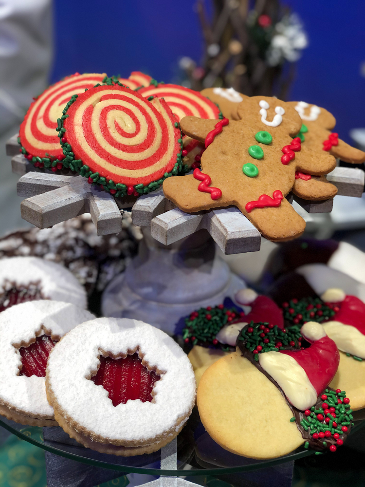 Stack of red, green and white Christmas Cookies