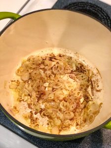 Shallots in a green pot Caramelized Shallot Pasta Recipe